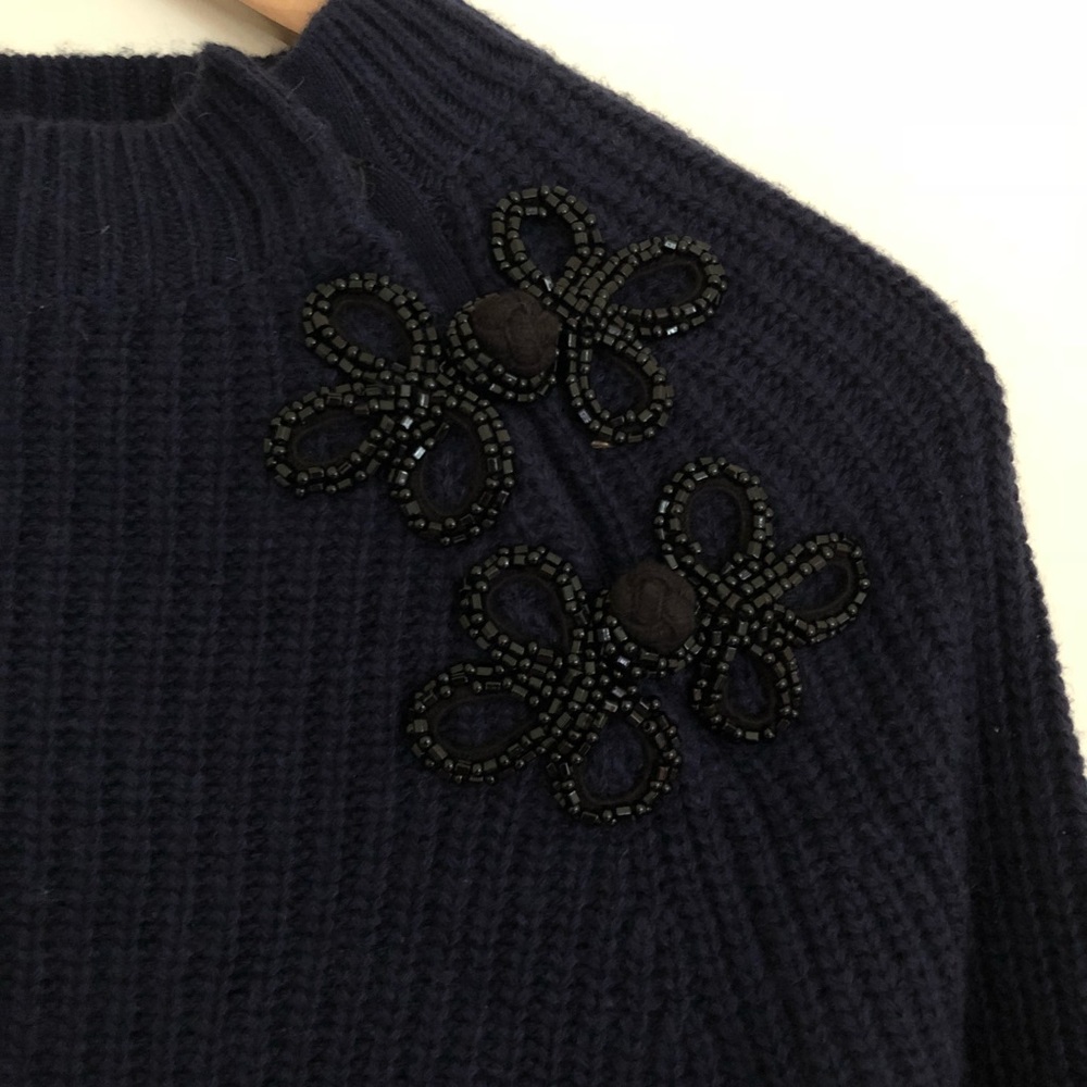 Jcrew Navy and Sequins Sweater